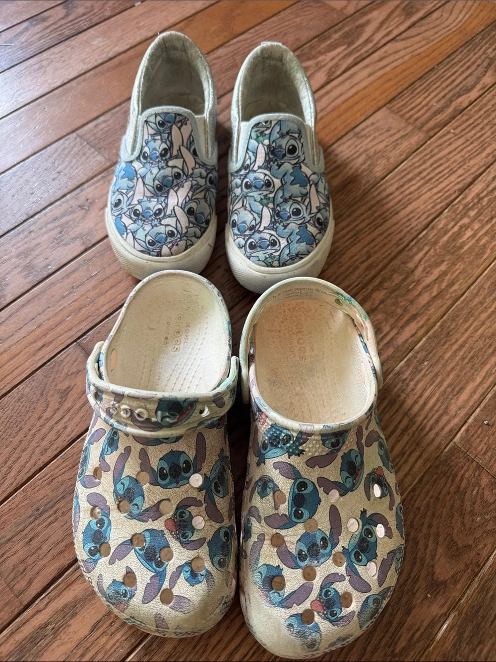 Kids Blue Stitch Pattern Slip-On Shoes